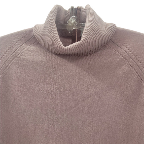 Vintage Designers Originals Pink Mauve Knit Long Sleeve Zip Back Turtle Neck Top - Picture 5 of 15